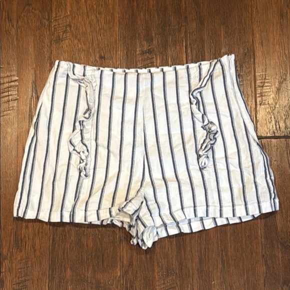 Small - English Factory High Waist Blue and White Shorts - Picture 11 of 12